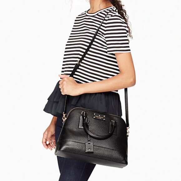 NWT Kate Spade black small leather satchel handbag - Picture 4 of 10